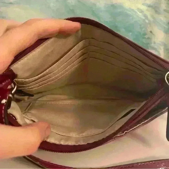 Coach Fuschia Signature Logo Wristlet - Picture 8 of 14